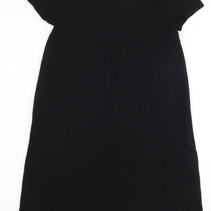 Zara Womens Black Viscose A-Line Size S Round Neck Pullover
