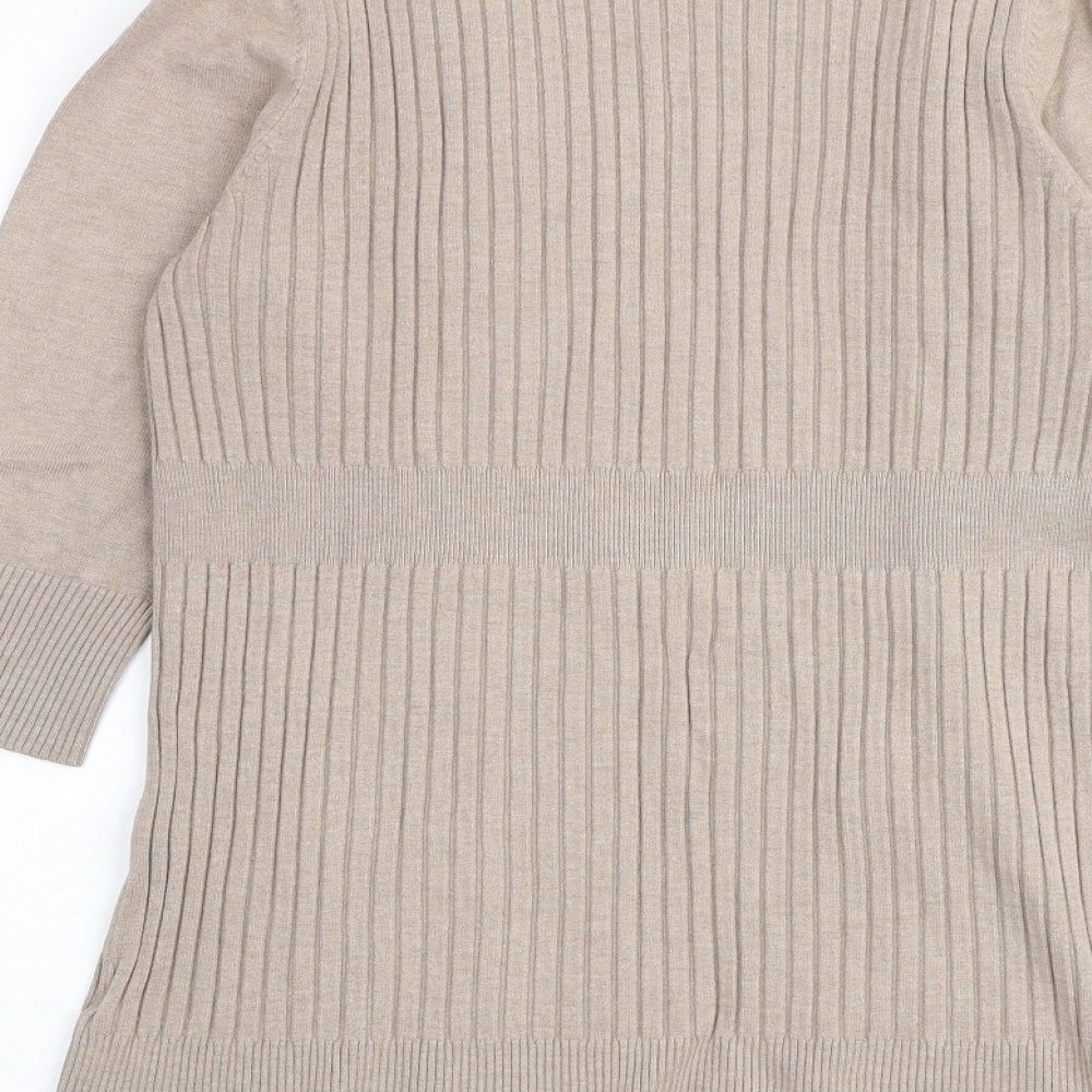 Womens UK Size 12 M&Co Brown Cardigan Jumper