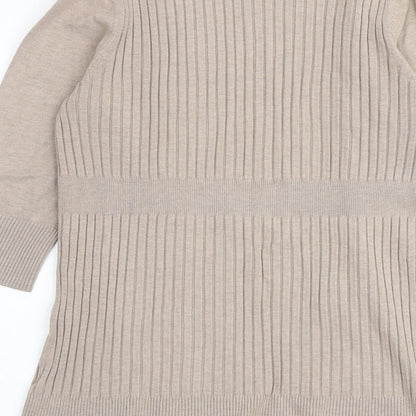 Womens UK Size 12 M&Co Brown Cardigan Jumper