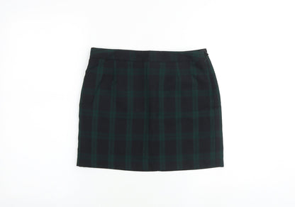 Gap Womens Green Plaid Polyester Mini Skirt Size 30 in Zip