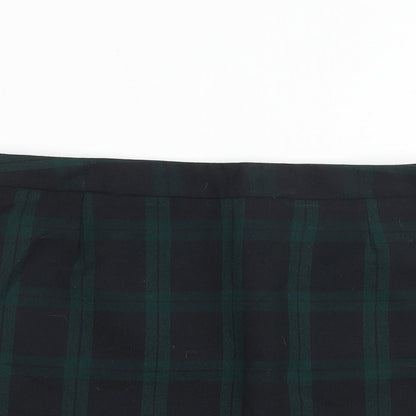 Gap Womens Green Plaid Polyester Mini Skirt Size 30 in Zip