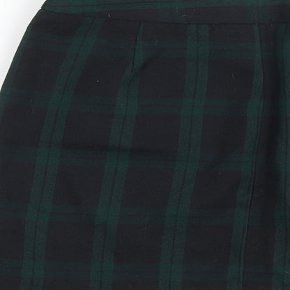 Gap Womens Green Plaid Polyester Mini Skirt Size 30 in Zip
