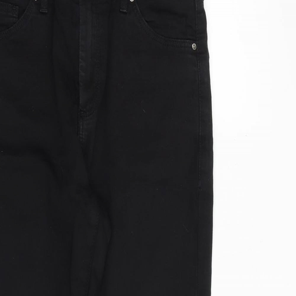 Topshop Womens Black Cotton Skinny Jeans Size 30 in Regular Zip