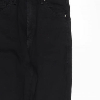 Topshop Womens Black Cotton Skinny Jeans Size 30 in Regular Zip