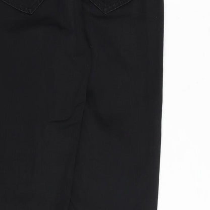 Topshop Womens Black Cotton Skinny Jeans Size 30 in Regular Zip