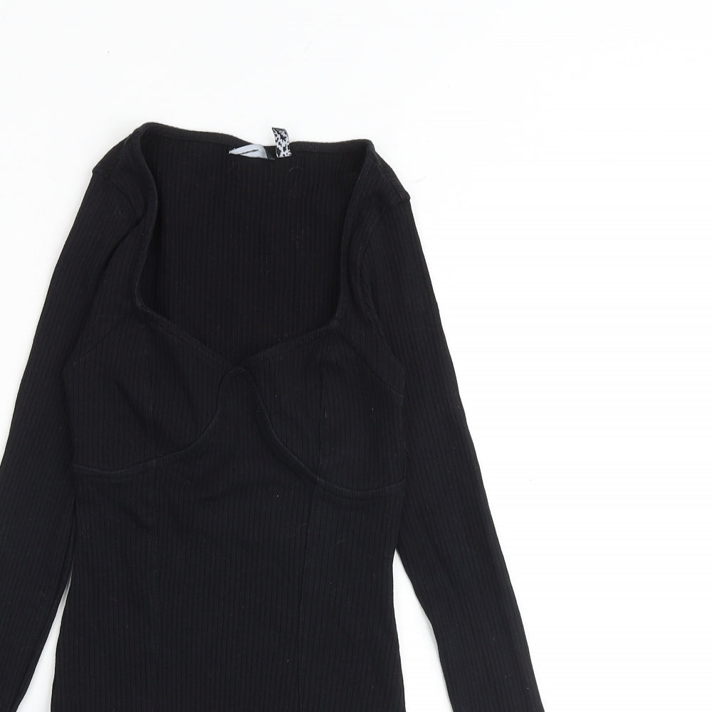 Womens UK Size 6 ASOS One-Piece Black Bodysuit
