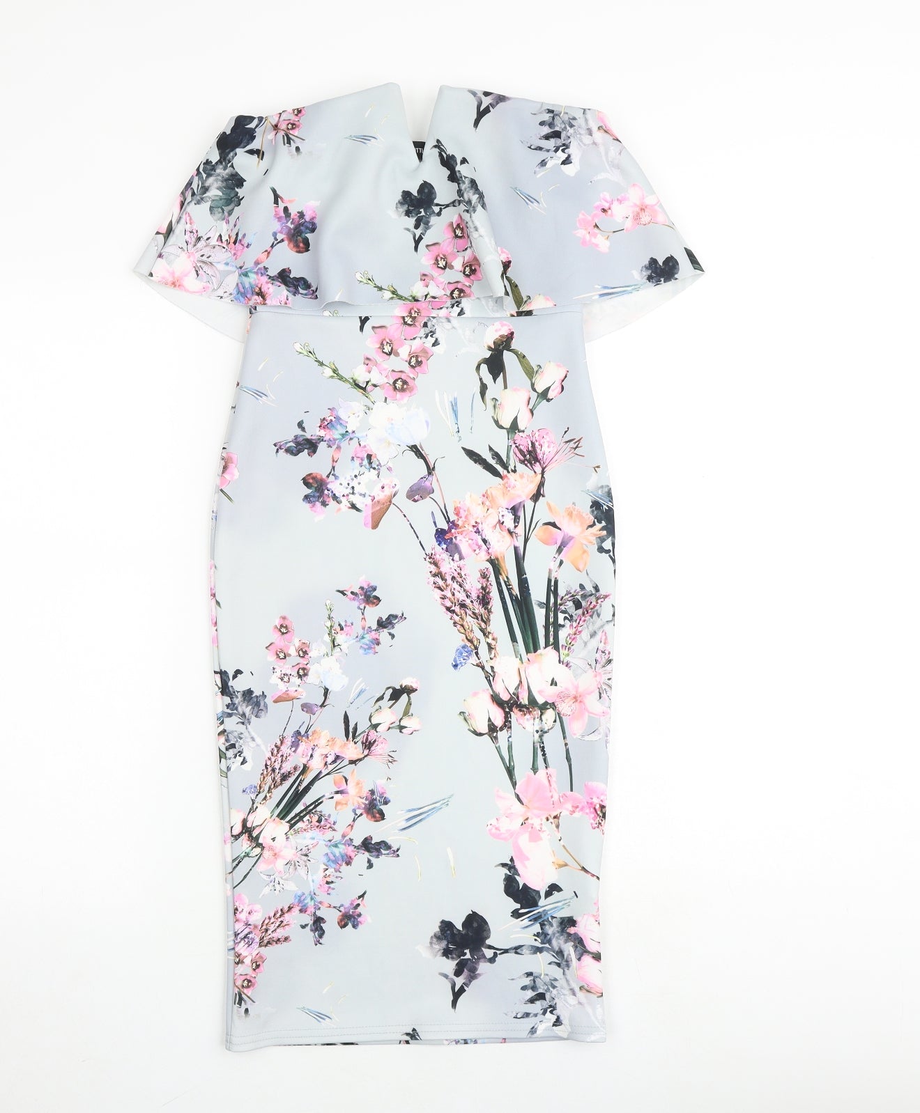 PRETTYLITTLETHING Womens Multicoloured Fair Isle Polyester Bodycon Size 6 Off the Shoulder Pullover