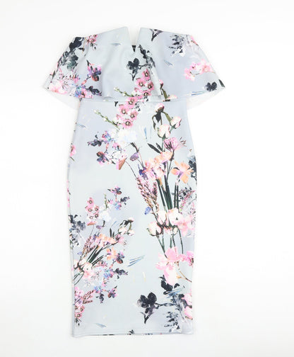 PRETTYLITTLETHING Womens Multicoloured Fair Isle Polyester Bodycon Size 6 Off the Shoulder Pullover