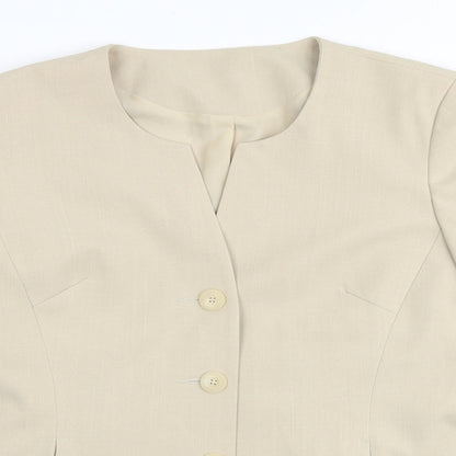 Berkertex Womens Beige Polyester Jacket Blazer Size 14