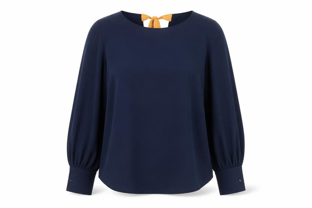 Mango Womens Blue Polyester Basic Blouse Size S Boat Neck