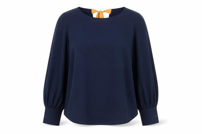 Mango Womens Blue Polyester Basic Blouse Size S Boat Neck
