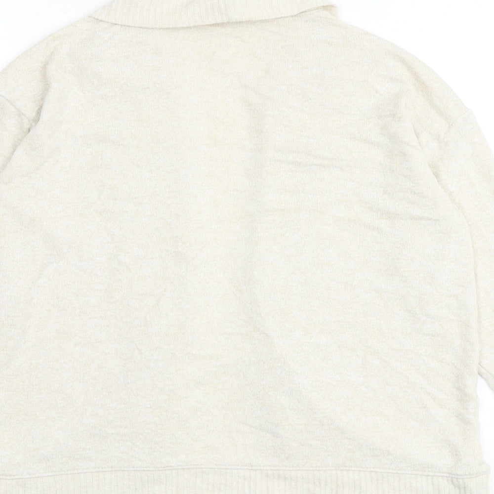 Gap Girls Beige V-Neck Viscose Cardigan Jumper Size L Pullover