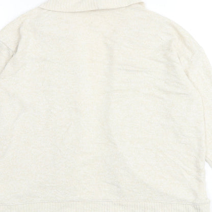 Gap Girls Beige V-Neck Viscose Cardigan Jumper Size L Pullover
