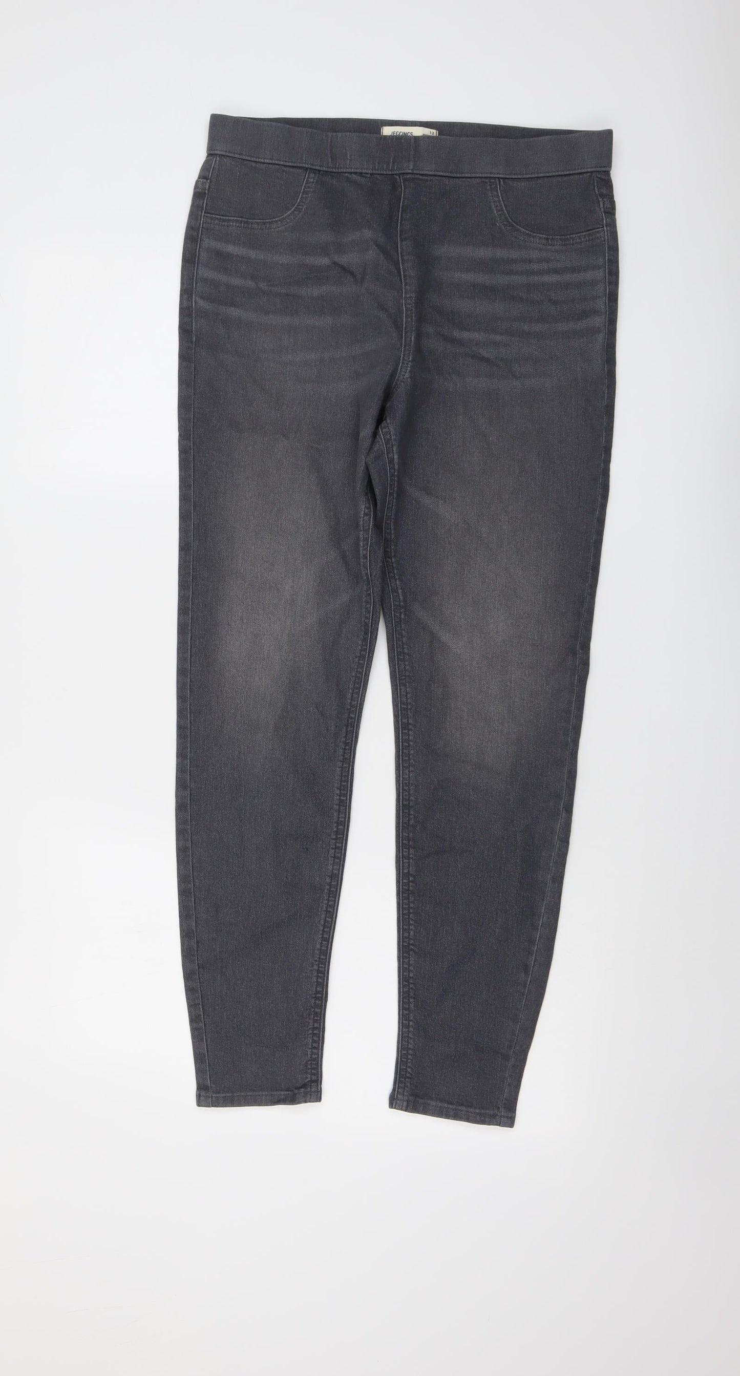 Marks and Spencer Womens Grey Cotton Jegging Jeans Size 12 L27 in Regular