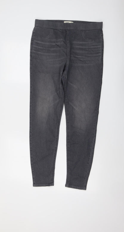Marks and Spencer Womens Grey Cotton Jegging Jeans Size 12 L27 in Regular