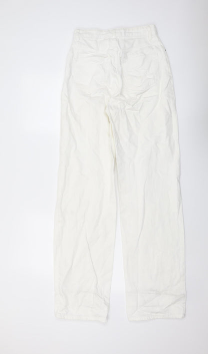 Topshop Womens Ivory Cotton Straight Jeans Size 26 in L33 in Regular Button