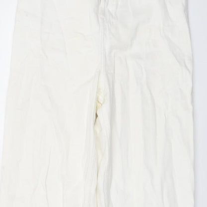 Topshop Womens Ivory Cotton Straight Jeans Size 26 in L33 in Regular Button