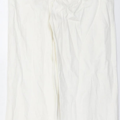 Topshop Womens Ivory Cotton Straight Jeans Size 26 in L33 in Regular Button