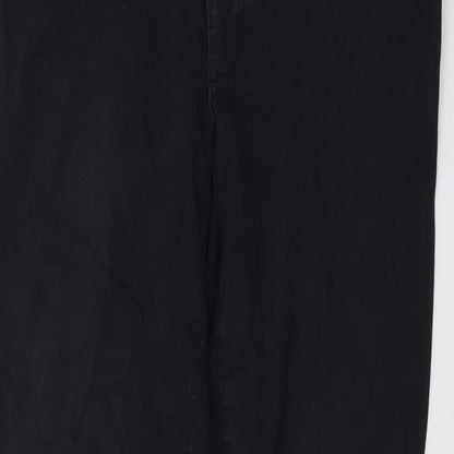 Boss Mens Blue Cotton Trousers Size 32 in L34 in Regular Button