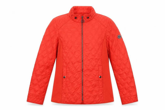 Norman Womens Red Quilted Jacket Size 10 Zip