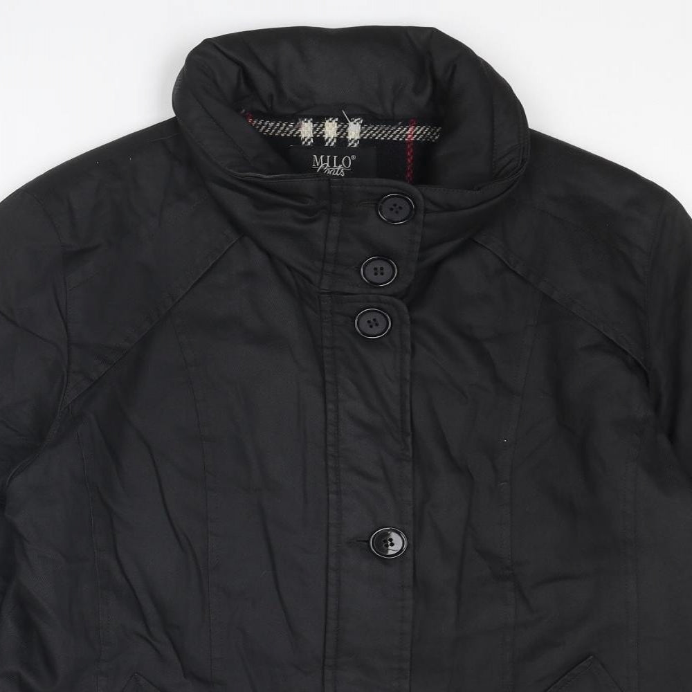 Milo Womens Black Jacket Size 12 Snap