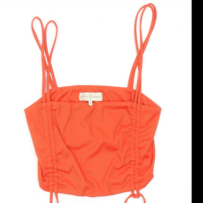 Mattelsa Dreamers Womens Orange Polyester Cropped Tank Size L Square Neck