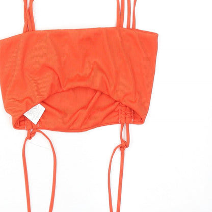 Mattelsa Dreamers Womens Orange Polyester Cropped Tank Size L Square Neck