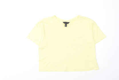 Womens UK Size 8 New Look Yellow Basic T-Shirt