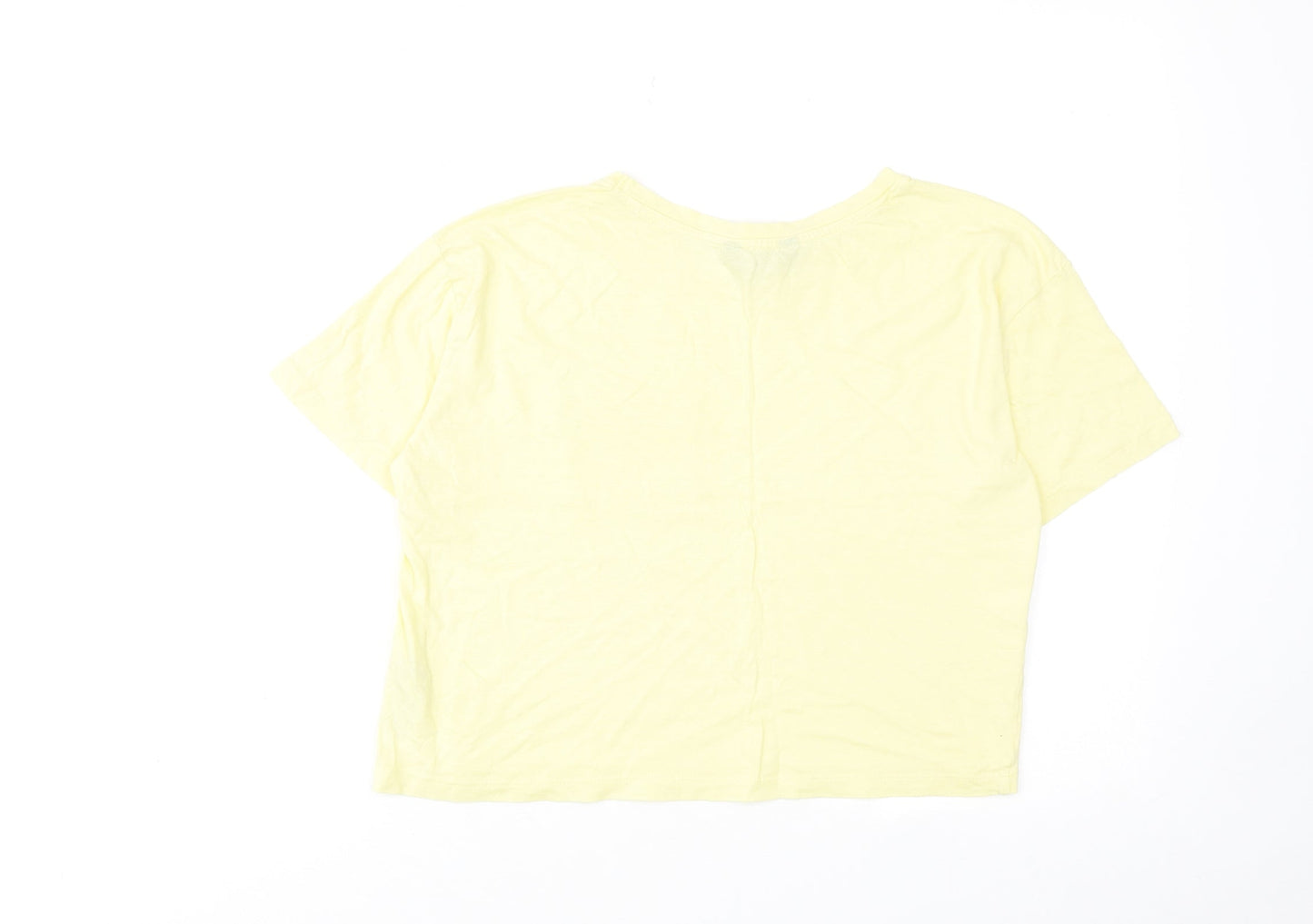 Womens UK Size 8 New Look Yellow Basic T-Shirt