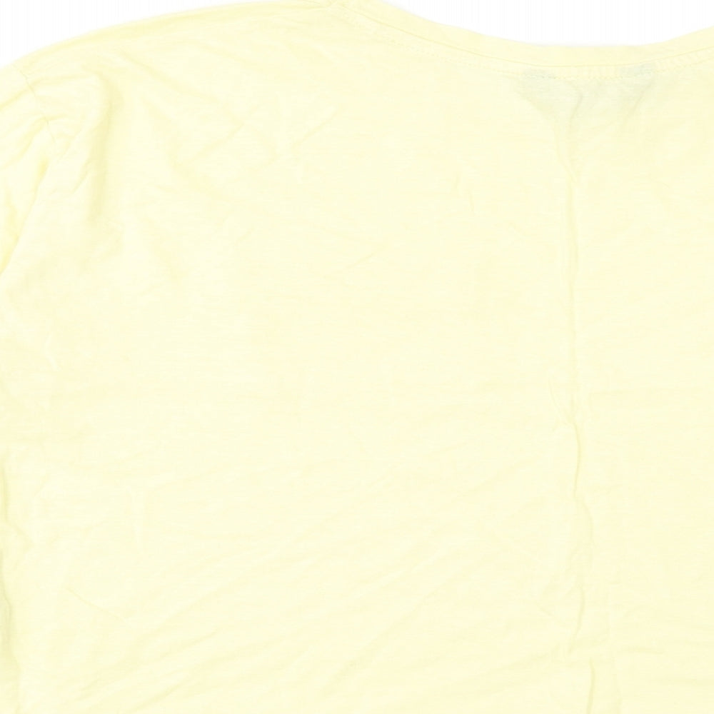 Womens UK Size 8 New Look Yellow Basic T-Shirt