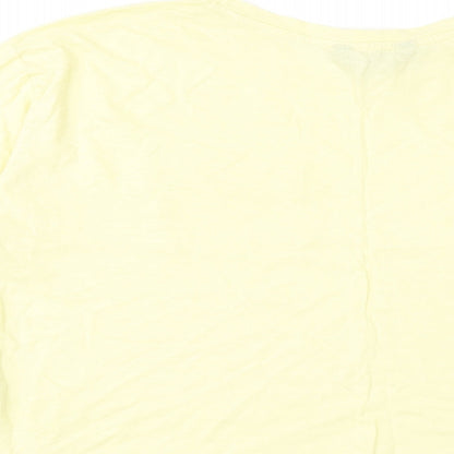 Womens UK Size 8 New Look Yellow Basic T-Shirt