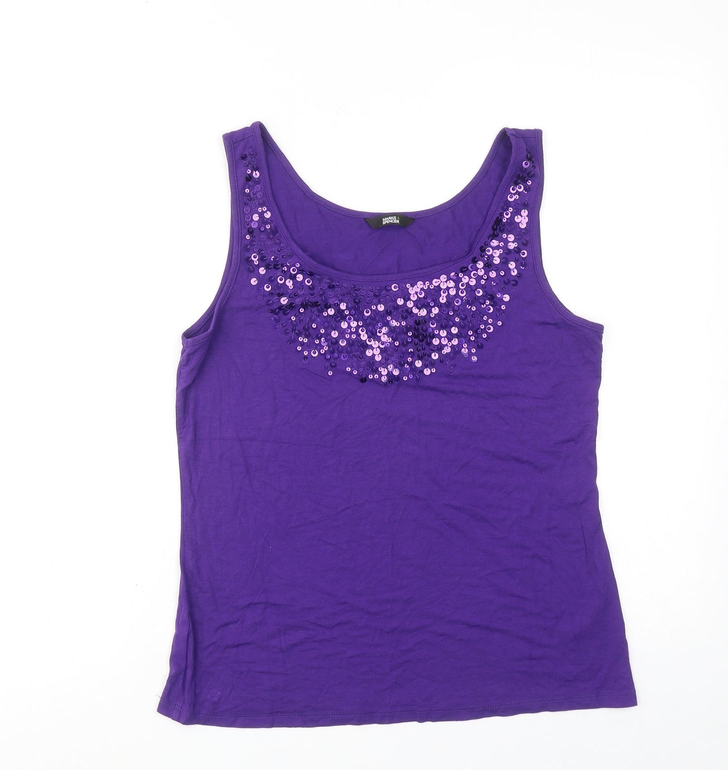 Womens UK Size 10 Marks and Spencer Purple Basic Tank