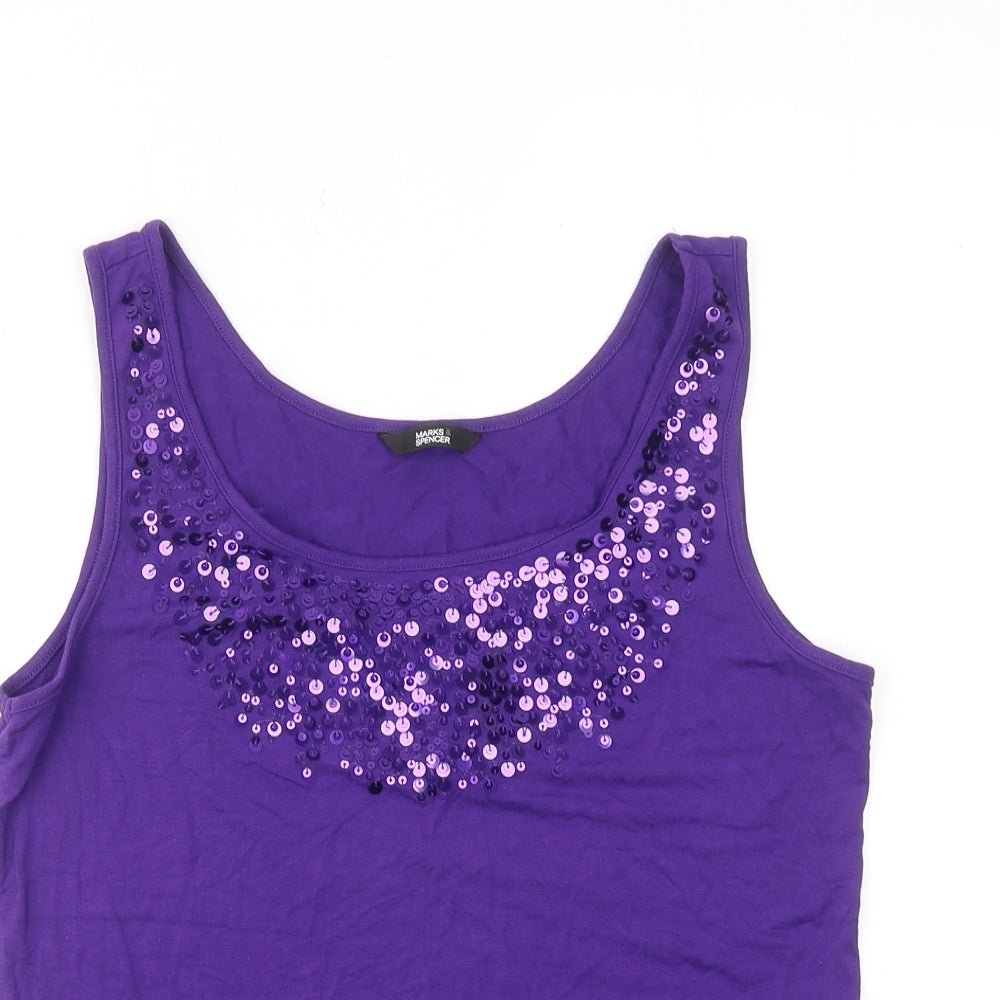 Womens UK Size 10 Marks and Spencer Purple Basic Tank