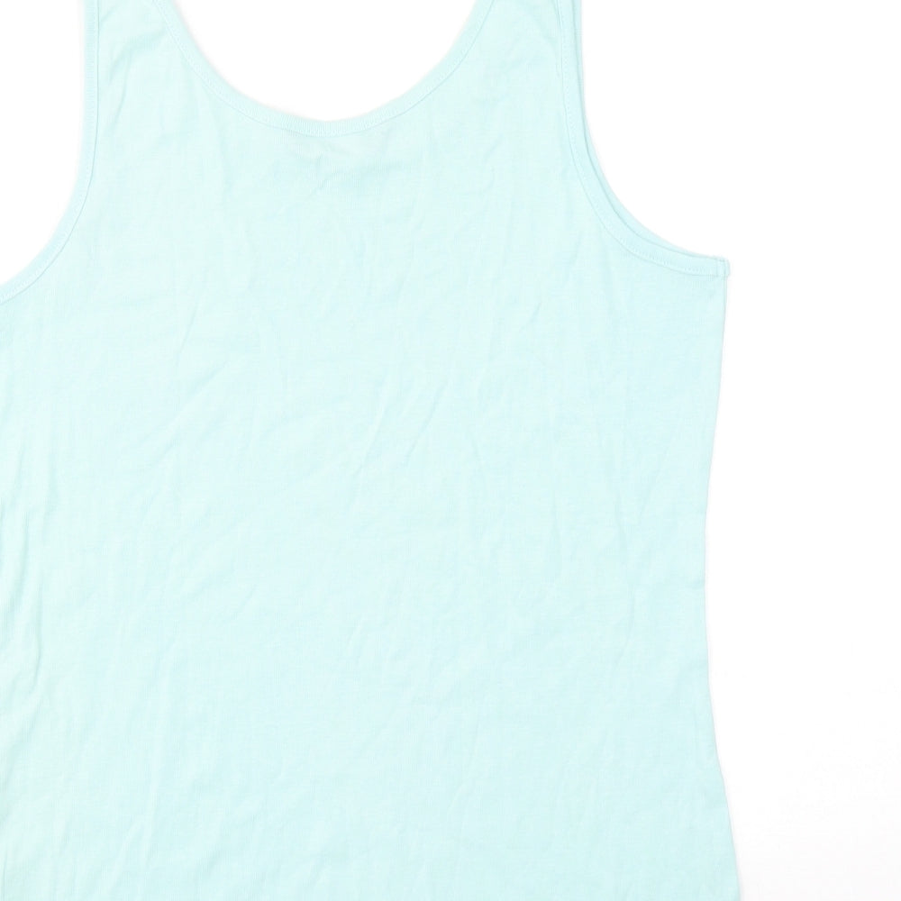 Womens UK Size S Bonmarché Blue Basic Tank