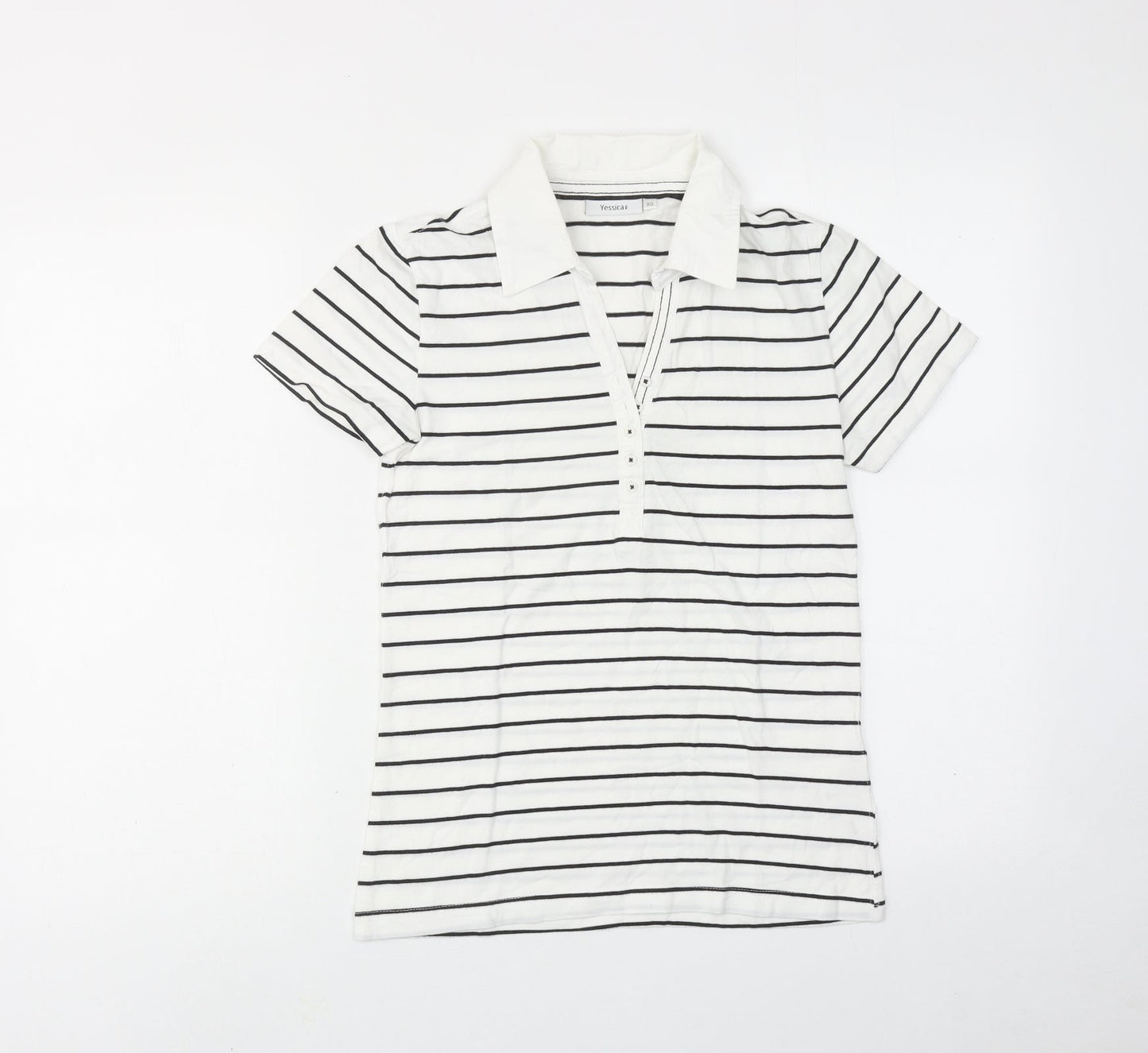 Womens UK Size XS Yessica White Basic Polo