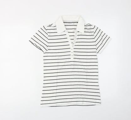 Womens UK Size XS Yessica White Basic Polo