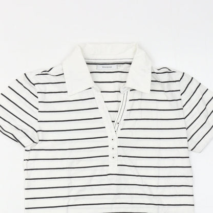 Womens UK Size XS Yessica White Basic Polo