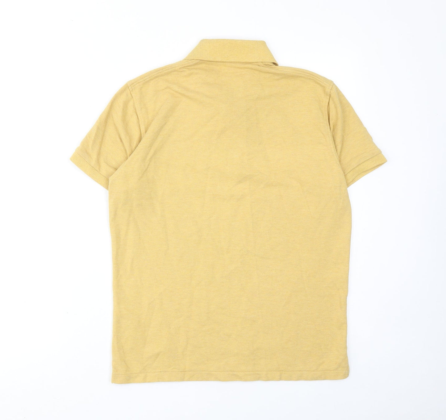 Uniqlo Mens Yellow Cotton Polo Size S Collared Button