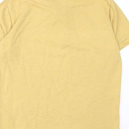 Uniqlo Mens Yellow Cotton Polo Size S Collared Button