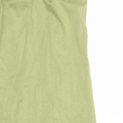 PRETTYLITTLETHING Womens Green Cotton Bodycon Size 12 Halter Button