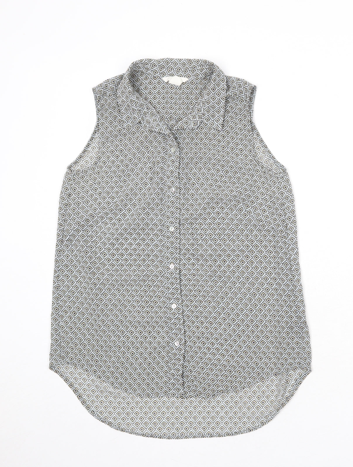 Womens UK Size 8 H&M Multicoloured Basic Button-Up
