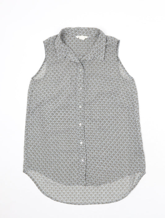 Womens UK Size 8 H&M Multicoloured Basic Button-Up