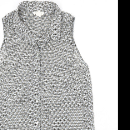 Womens UK Size 8 H&M Multicoloured Basic Button-Up
