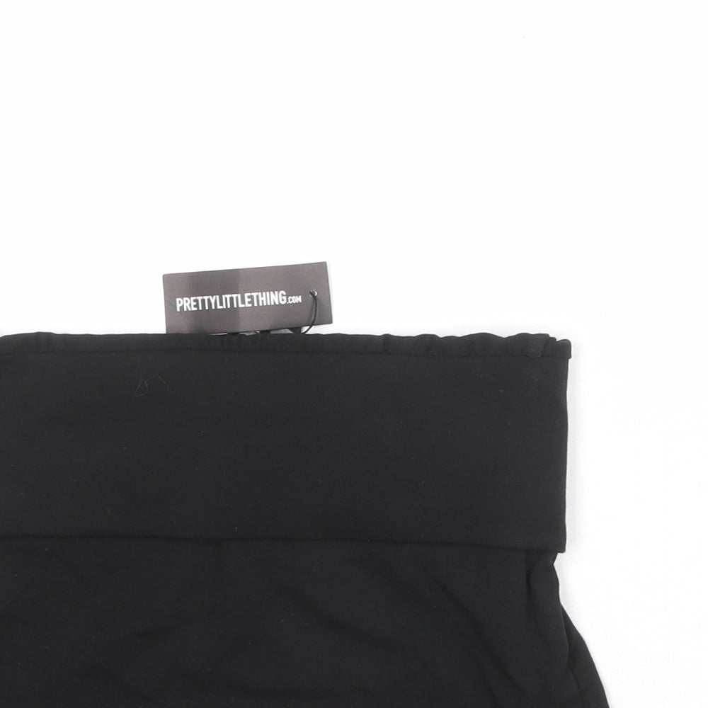 PRETTYLITTLETHING Womens Black Polyester Mini Skirt Size 8