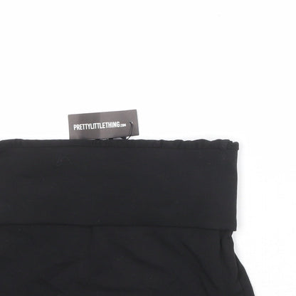 PRETTYLITTLETHING Womens Black Polyester Mini Skirt Size 8