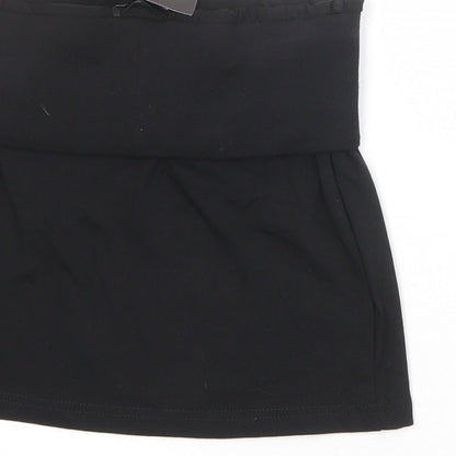 PRETTYLITTLETHING Womens Black Polyester Mini Skirt Size 8