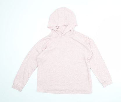 Marks and Spencer Girls Pink Polyester Pullover Hoodie Size 12-13 Years Pullover