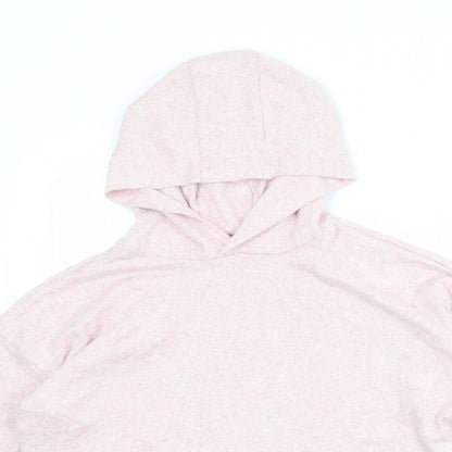 Marks and Spencer Girls Pink Polyester Pullover Hoodie Size 12-13 Years Pullover