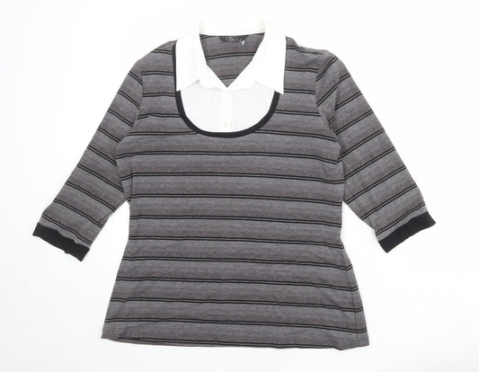 Womens UK Size 16 Bonmarché Grey Pullover Jumper