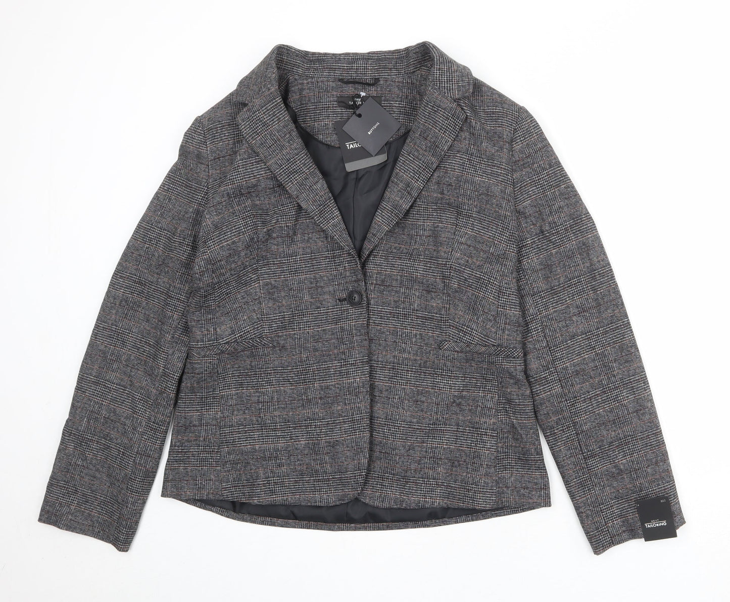 NEXT Womens Grey Polyester Jacket Suit Jacket Size 14